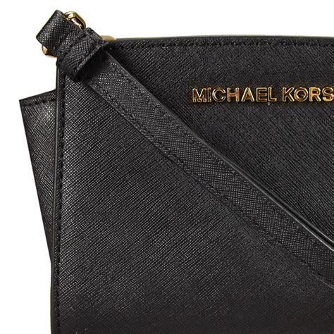 michael kors mini selma black|selma mini crossbody bag.